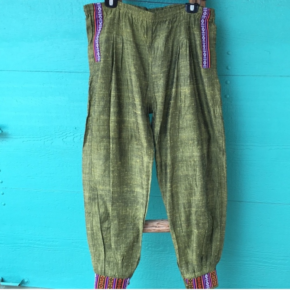 TIBETAN EMBROIDERED HAREM JOGGER PANTS